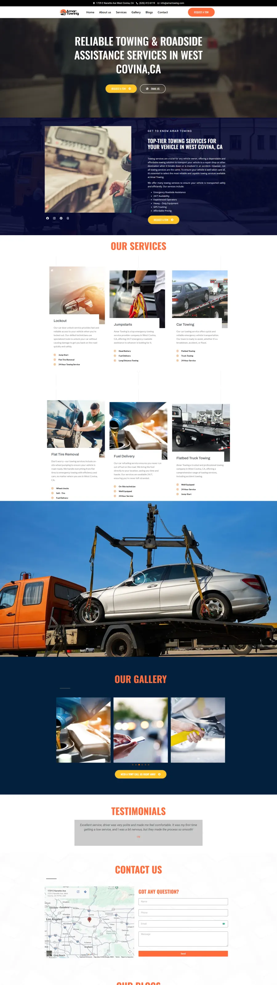 Amar Towing website