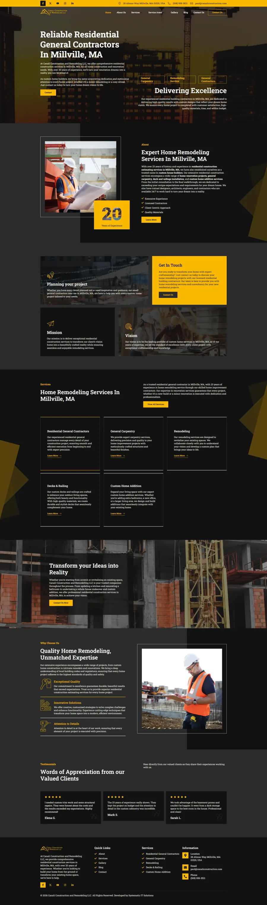 Canali Construction website