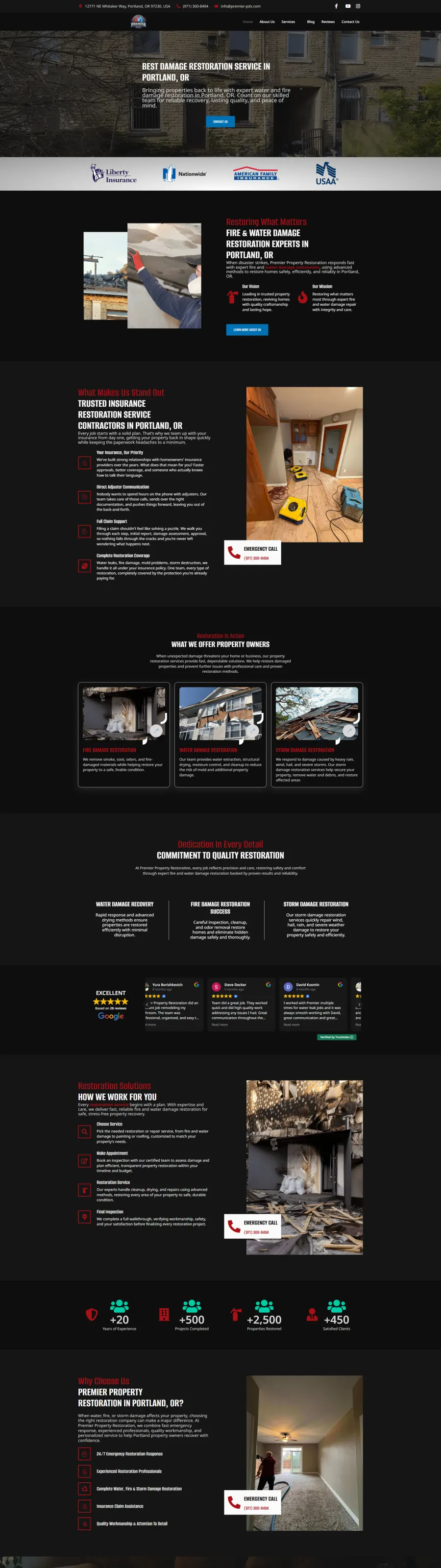 Premier Restoration Pro website