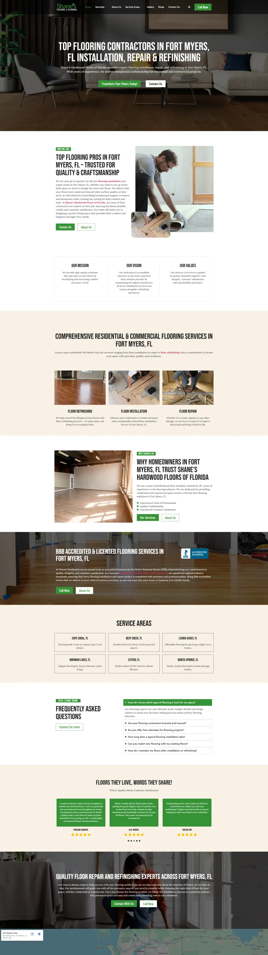 Shane's Floors of Florida website
